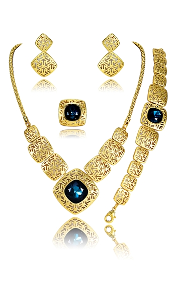 Picture of Buy Zinc-Alloy Dark Blue 4 Pieces Jewelry Sets