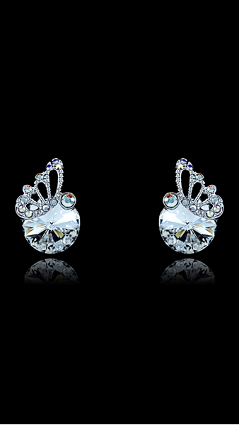 Picture of Popular Swarovski Element Platinum Plated Stud 