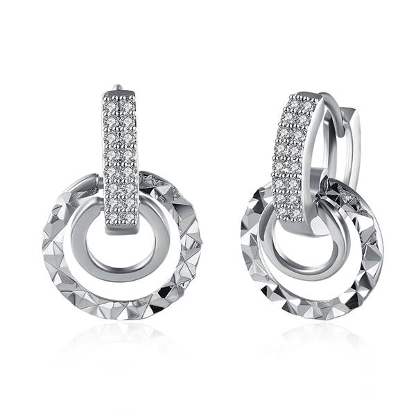 Picture of Cost Effective Platinum Plated Huggies Earrings