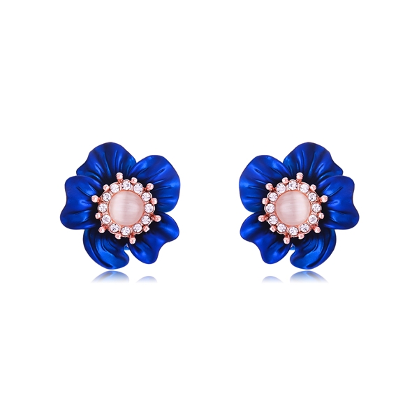 Picture of Sparkling And Fresh Colored Rose Gold Plated Europen Style Stud