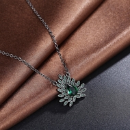 Picture of Top-A Gunmetel Plated Green Necklaces & Pendants