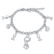 Picture of Delicate Curvy Platinum Plated Bracelets