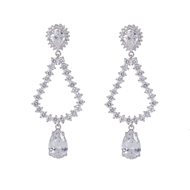 Picture of Cubic Zirconia White Dangle Earrings 1JJ042438E