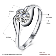 Picture of Sparkling And Fresh Colored Platinum Plated White Fashion Rings