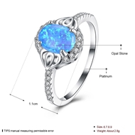 Picture of Unique Fashion Platinum Plated Blue Fashion Rings