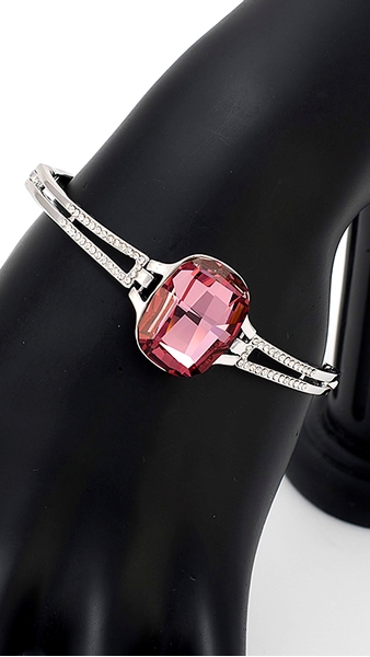 Picture of Fabulous Platinum Plated Wine Red Bangles