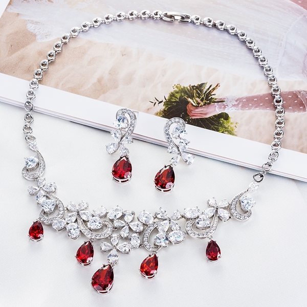 Picture of  Big Wedding Necklace And Earring Sets 1JJ050932S