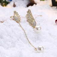 Picture of Artificial Pearl Cute Dangle Earrings 3LK053762E