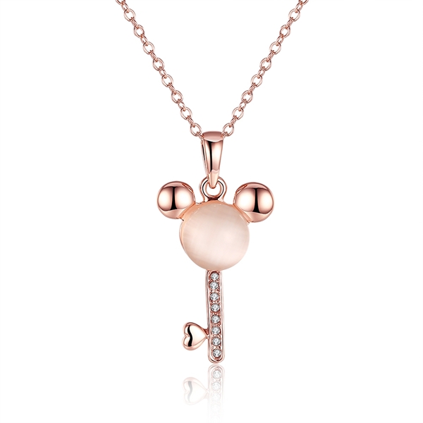 Picture of Hypoallergenic Rose Gold Plated White Pendant Necklace with Easy Return