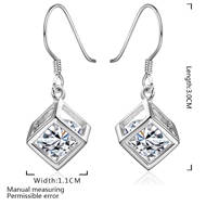 Picture of Geometric Cubic Zirconia Dangle Earrings of Original Design