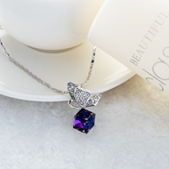 Picture of Sparkling Butterfly Zinc Alloy Pendant Necklace