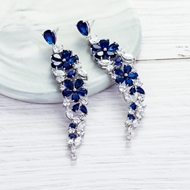 Picture of Featured Blue Cubic Zirconia Drop & Dangle Earrings with Full Guarantee