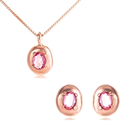 Picture of Hot Selling Rose Gold Plated Artificial Crystal Necklace and Earring Set Online Only