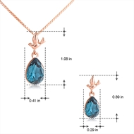 Picture of Good Quality Artificial Crystal Blue Necklace and Earring Set