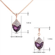 Picture of Low Price Zinc Alloy Purple Necklace and Earring Set from Trust-worthy Supplier