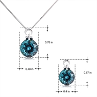 Picture of Good Quality Artificial Crystal Blue Necklace and Earring Set