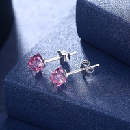 Picture of Impressive Pink Platinum Plated Stud Earrings with Beautiful Craftmanship