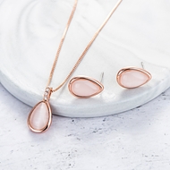 Picture of Need-Now White Rose Gold Plated Necklace and Earring Set from Editor Picks