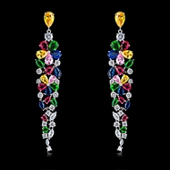 Picture of Wholesale Platinum Plated White Drop & Dangle Earrings with Speedy Delivery