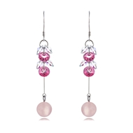 Picture of Great Value Pink Swarovski Element Pearl Drop & Dangle Earrings with Full Guarantee