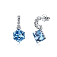 Picture of Buy Platinum Plated Blue Drop & Dangle Earrings with Wow Elements