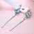 Picture of 925 Sterling Silver Blue Drop & Dangle Earrings at Great Low Price