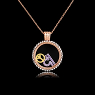 Picture of Charming Purple Cubic Zirconia Pendant Necklace As a Gift