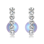 Picture of Swarovski Element Pearl Blue Dangle Earrings with Easy Return