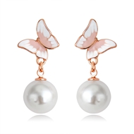 Picture of Beautiful Artificial Pearl Purple Dangle Earrings