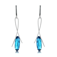 Picture of Zinc Alloy Artificial Crystal Dangle Earrings from Certified Factory