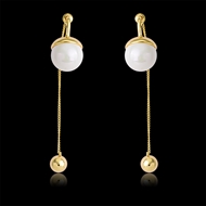 Picture of Trendy White Artificial Pearl Dangle Earrings with No-Risk Refund