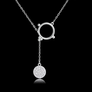 Picture of Sparkly Casual Platinum Plated Pendant Necklace