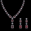 Show details for Good Cubic Zirconia Copper or Brass Necklace and Earring Set