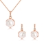 Show details for Nickel Free Rose Gold Plated White Necklace and Earring Set with Easy Return