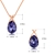 Picture of Buy Rose Gold Plated Purple Necklace and Earring Set with Low Cost