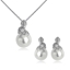 Show details for Affordable Platinum Plated Artificial Pearl Necklace and Earring Set From Reliable Factory