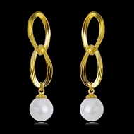 Picture of Best Artificial Pearl White Dangle Earrings