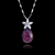 Picture of Hypoallergenic Purple Platinum Plated Pendant Necklace As a Gift