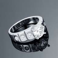 Picture of New Cubic Zirconia Platinum Plated Fashion Ring