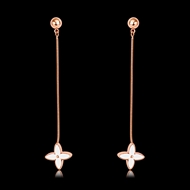 Picture of Bulk Rose Gold Plated White Dangle Earrings at Super Low Price