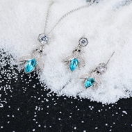 Picture of Delicate Swarovski Element Zinc Alloy Necklace and Earring Set