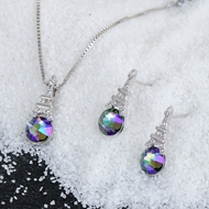 Picture of Purchase Platinum Plated Swarovski Element Necklace and Earring Set with Wow Elements