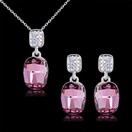 Picture of Impressive Purple Fashion Necklace and Earring Set with Low MOQ