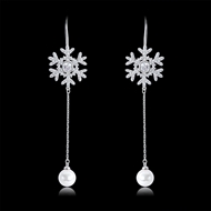 Picture of Nickel Free Platinum Plated Delicate Dangle Earrings with No-Risk Refund