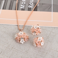 Picture of Exclusive Classic Rose Gold Plated Necklace and Earring Set with Full Guarantee