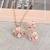 Picture of Exclusive Classic Rose Gold Plated Necklace and Earring Set with Full Guarantee