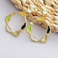 Picture of Hypoallergenic Gold Plated Colorful Dangle Earrings with Easy Return
