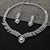 Picture of Nickel Free Platinum Plated Cubic Zirconia Necklace and Earring Set with No-Risk Refund