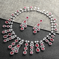 Show details for Stylish Big Platinum Plated Necklace and Earring Set Show details for Stylish Big Platinum Plated Necklace and Earring Set