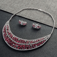 Show details for Unusual Big Platinum Plated Necklace and Earring Set Show details for Unusual Big Platinum Plated Necklace and Earring Set